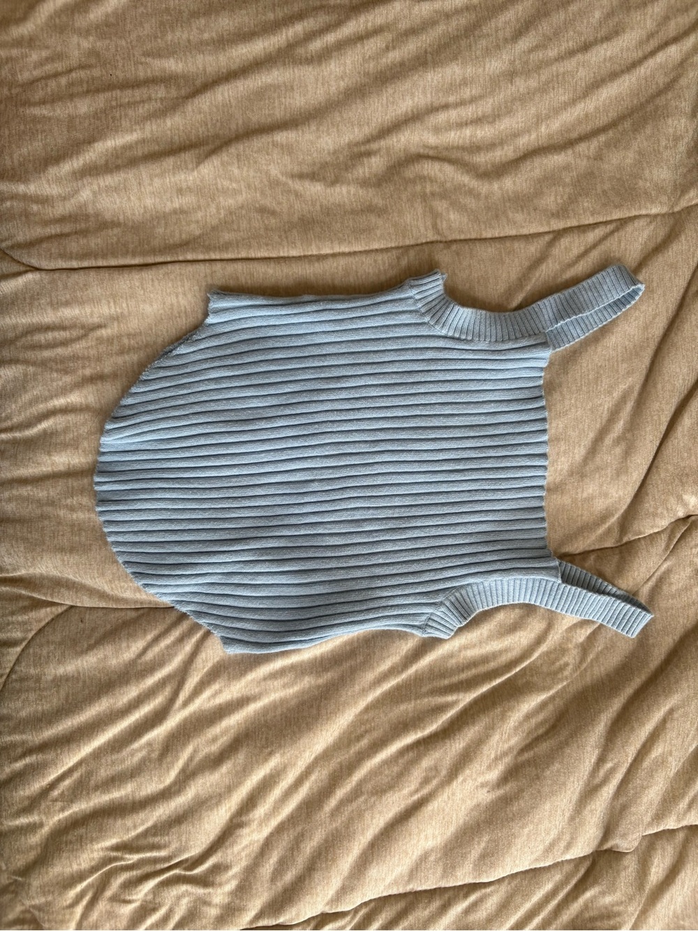 Urban Outfitters Pale Blue Ribbed Knit Crop Tank